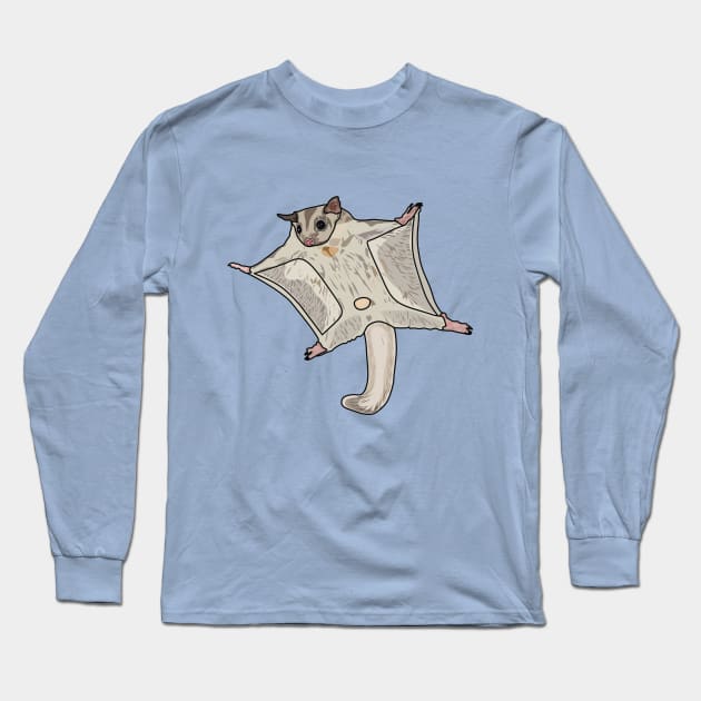 Sugar glider cartoon illustration Long Sleeve T-Shirt by Miss Cartoon